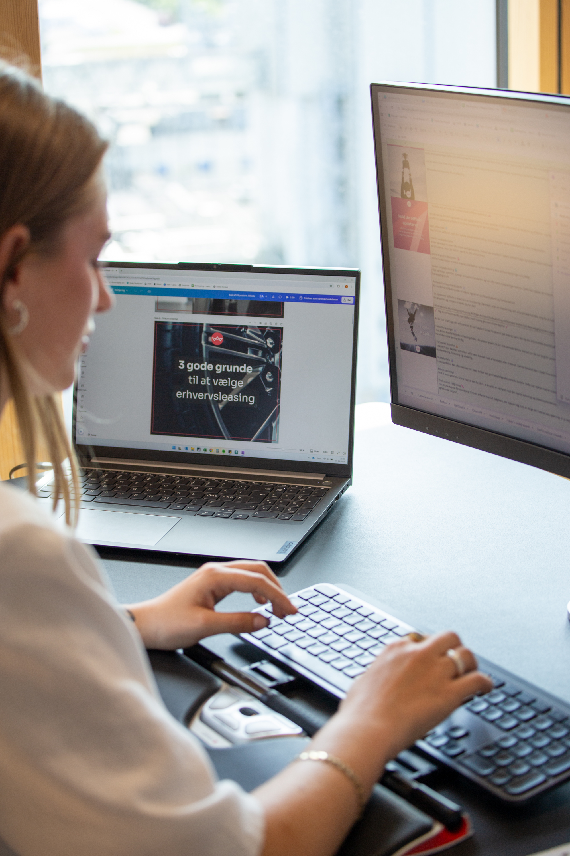 Krone Kapitals SoMe redaktion arbejder på leasing content.